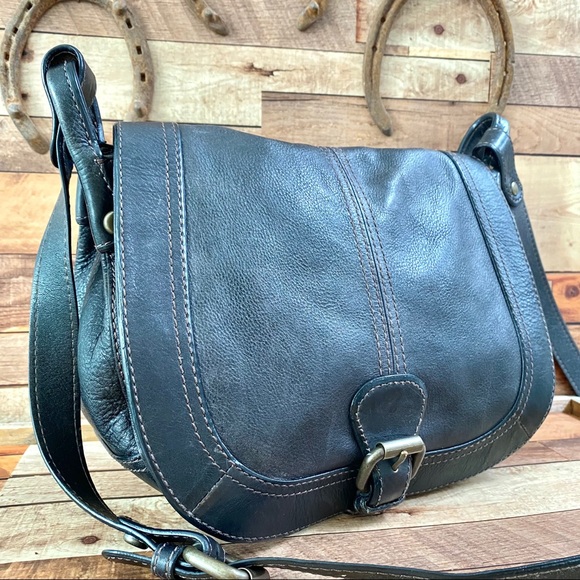 FOSSIL vintage timeless saddle bag in black Patina - Picture 3 of 14